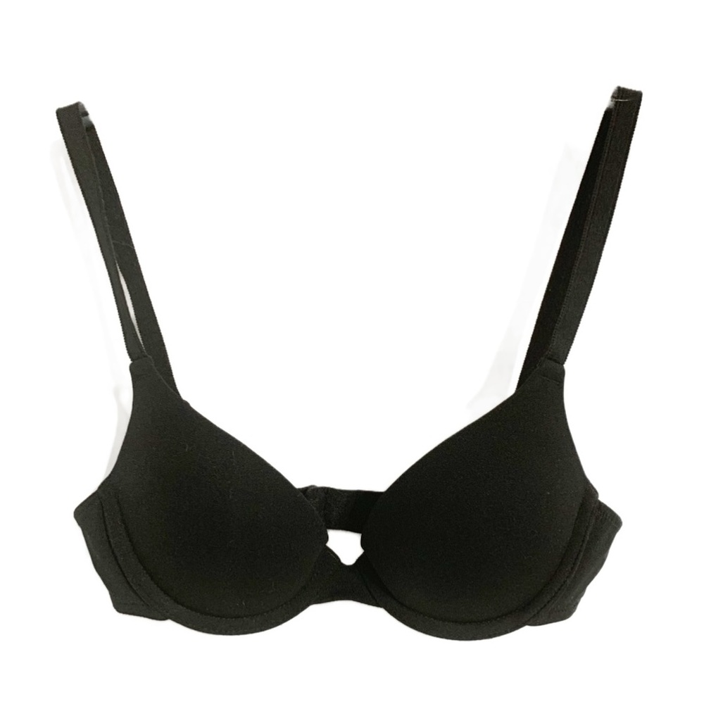 PINK Victoria’s Secret Push Up Bra Black 34A Lightly padded Adjustable Straps 🖤